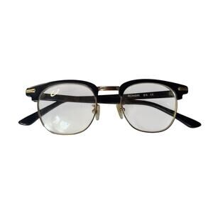 Shuron Ronsir Zyl 5 3/4 Eyeglasses Black Silver Half Rim 48-20 Sliver Temple